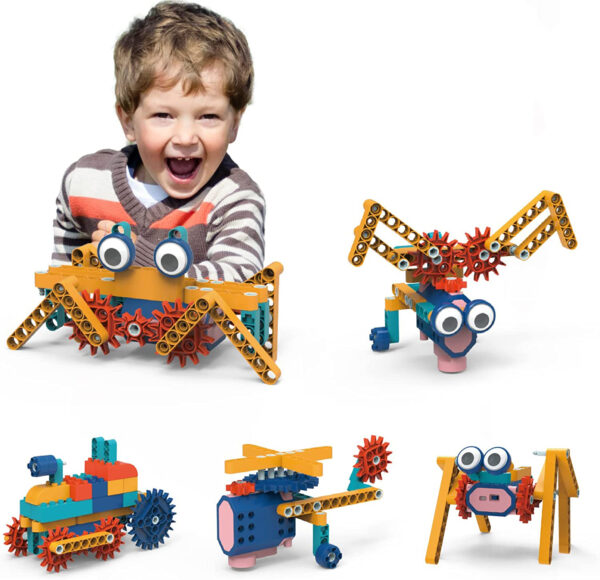 STEM 38 in 1 Building Blocks Set with Motor, 116 Pieces Electric Gear Drive Kit and built-in rechargeable battery, Educational Engineering Construction with User Guide - Image 2