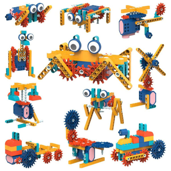 STEM 38 in 1 Building Blocks Set with Motor, 116 Pieces Electric Gear Drive Kit and built-in rechargeable battery, Educational Engineering Construction with User Guide - Image 5